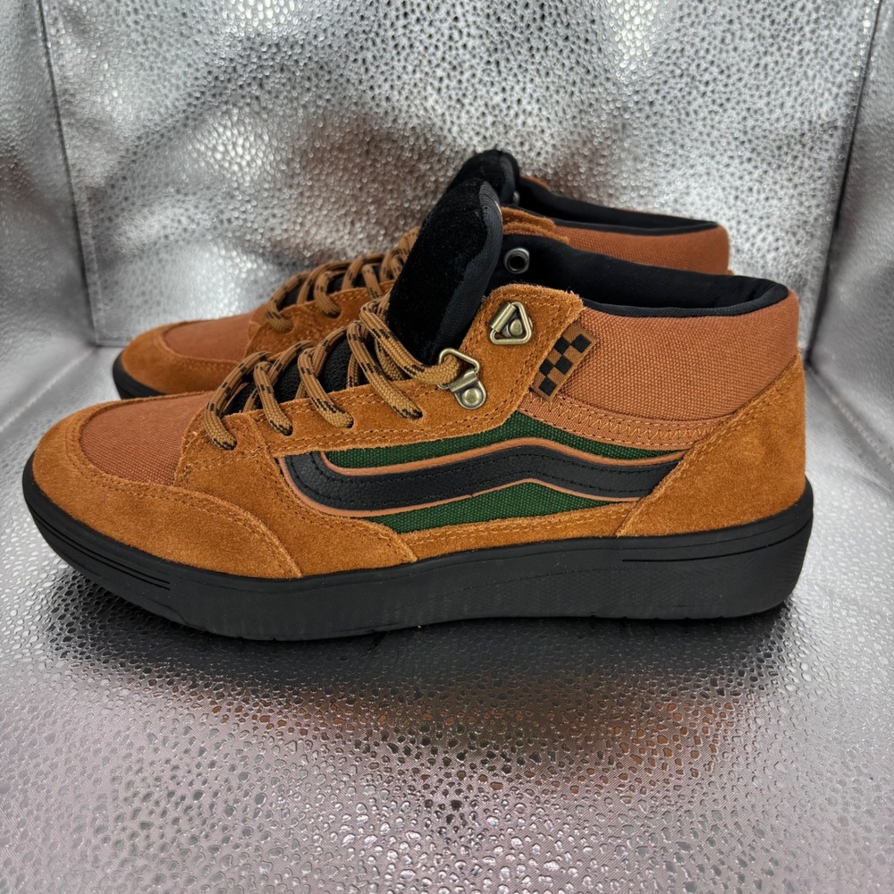 Vans Wayvee Skate Shoes Mens 6 Brown Green Black Suede Mid Top Sneakers 721356 - Picture 3 of 7